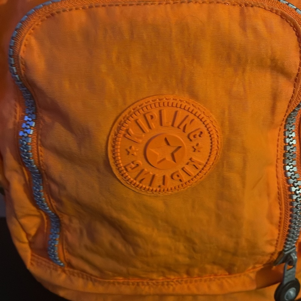 Kipling Expandable Backpack Bright Orange Very Cl… - image 2